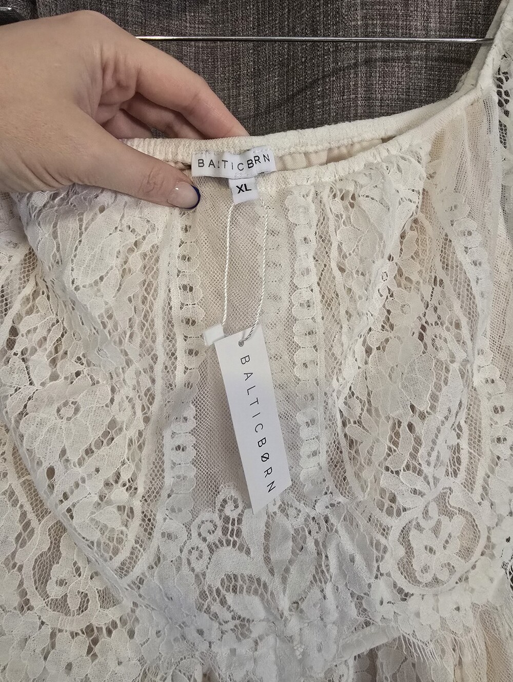 Baltic Born Caroline Off White Boho Lace Maxi Dress In XL - Picture 5 of 9